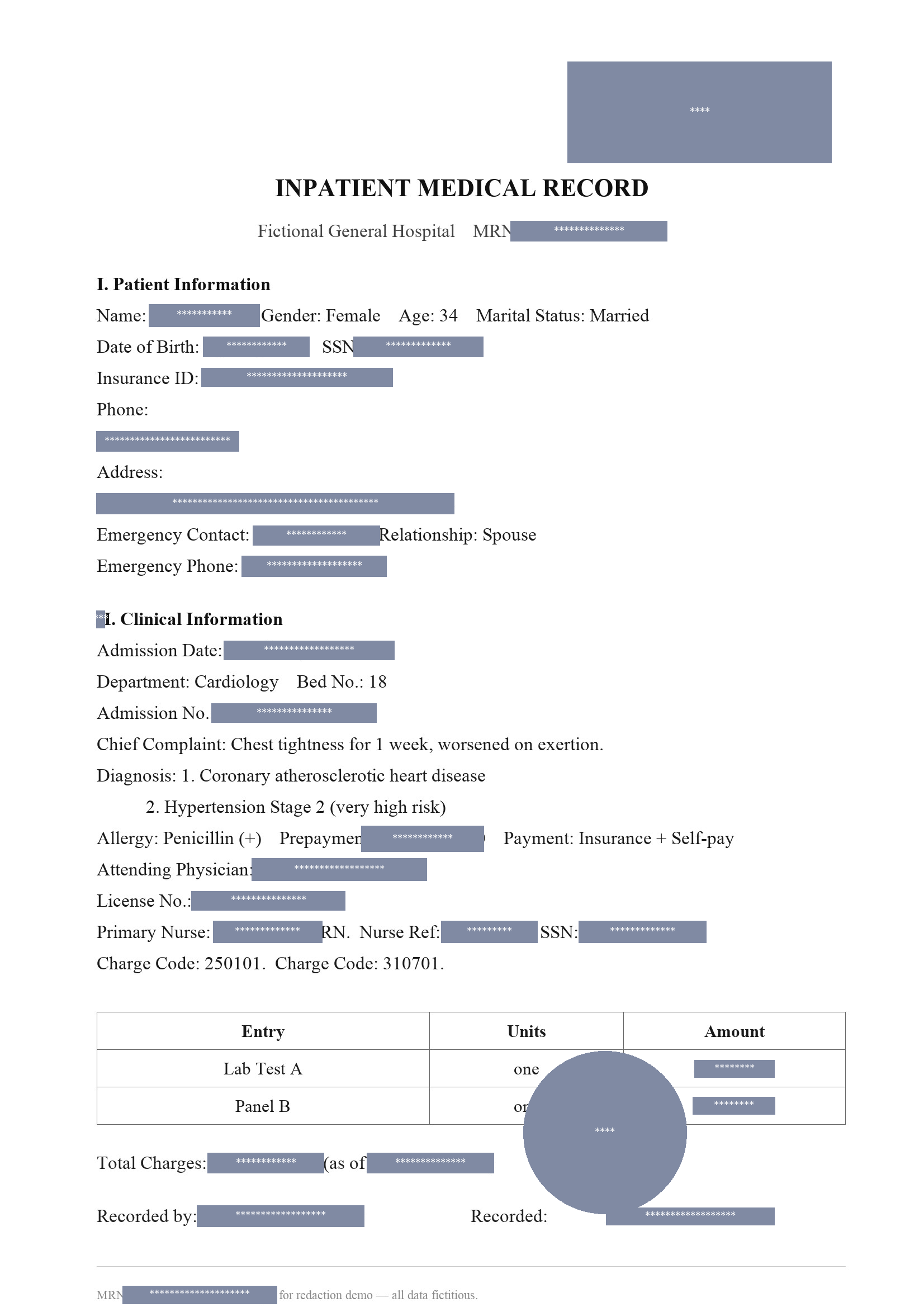 Asterisk redaction